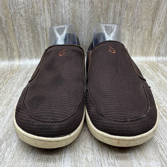 Olukai Shoes Mens 9.5 Nohea Mesh Comfort Slip On Loafer Brown Fabric Flats - Picture 5 of 12